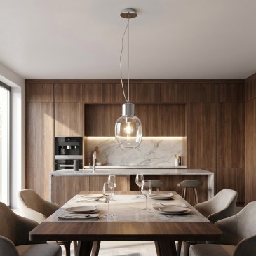 Lustre moderne en chrome...