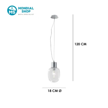Kronleuchter aus poliertem Chrom, 18 cm | Mondialshop