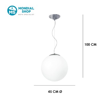 Lustre blanc Ø 45 cm E27 | Mondialshop