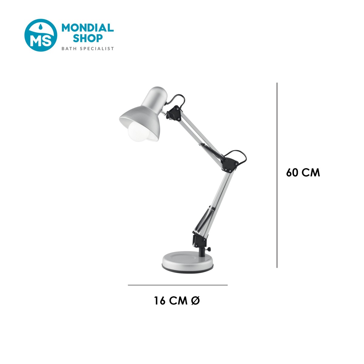 Scheda tecnica lampada da scrivania ARCHITETTO argento