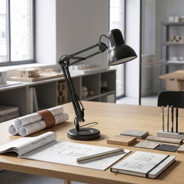 Linee pulite e snodi flessibili per una libertà di movimento totale: lampada da scrivania moderna