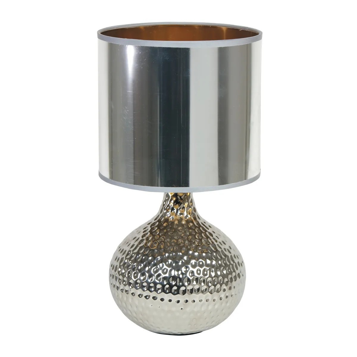Abat-jour en céramique doré ou argenté E14 | Mondialshop
