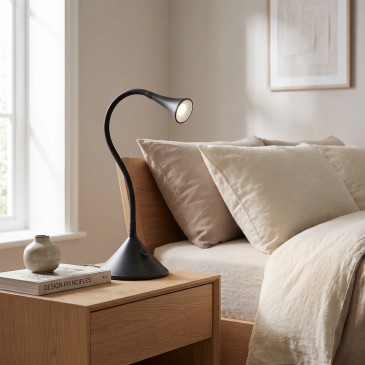 lampada da parete LED flessibile per illuminare con precisione la testata del letto o l'angolo lettura.