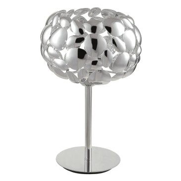 Moderne Tischleuchte, Weiß oder Chrom, E27-Leuchtmittel | Mondialshop
