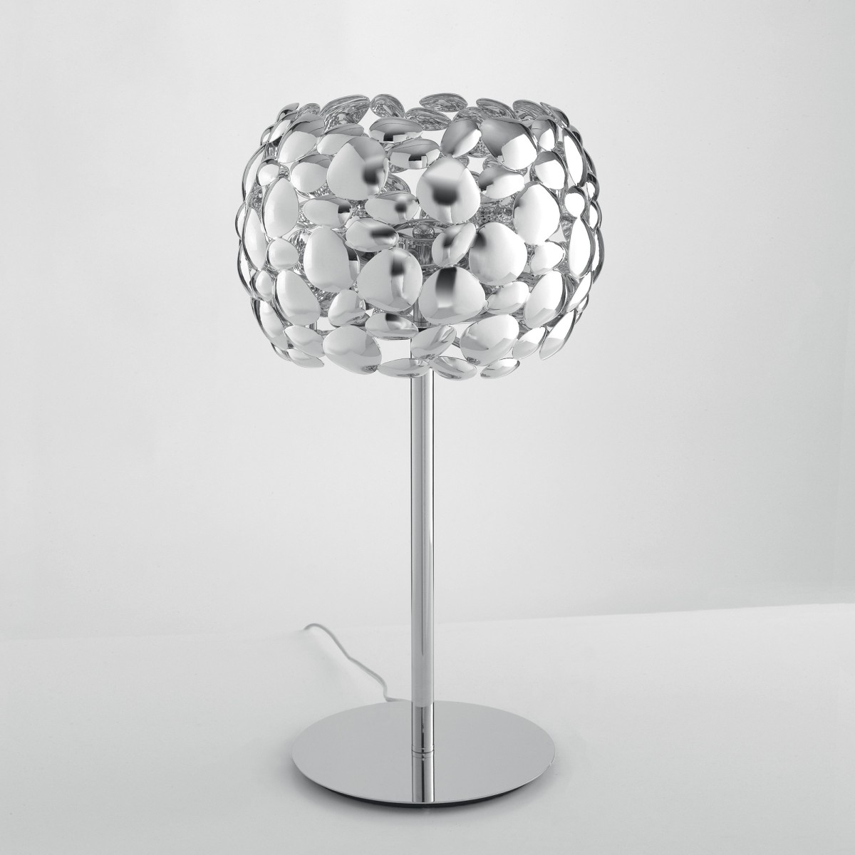 Lampe de table blanche ou chromée 2xE27 | Mondialshop
