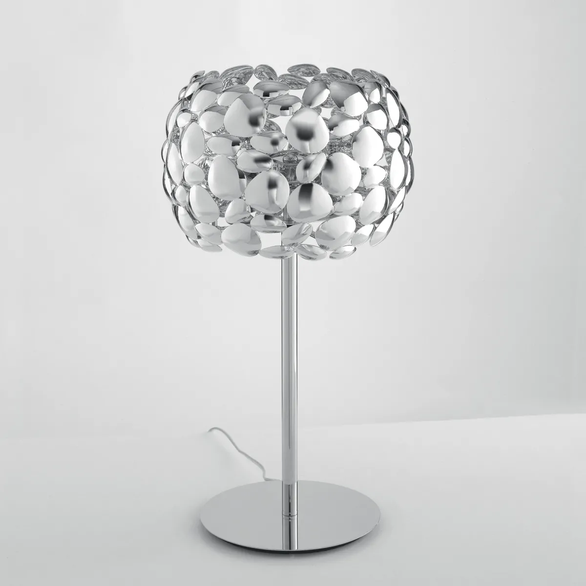 Lampe de table blanche ou chromée 2xE27 | Mondialshop