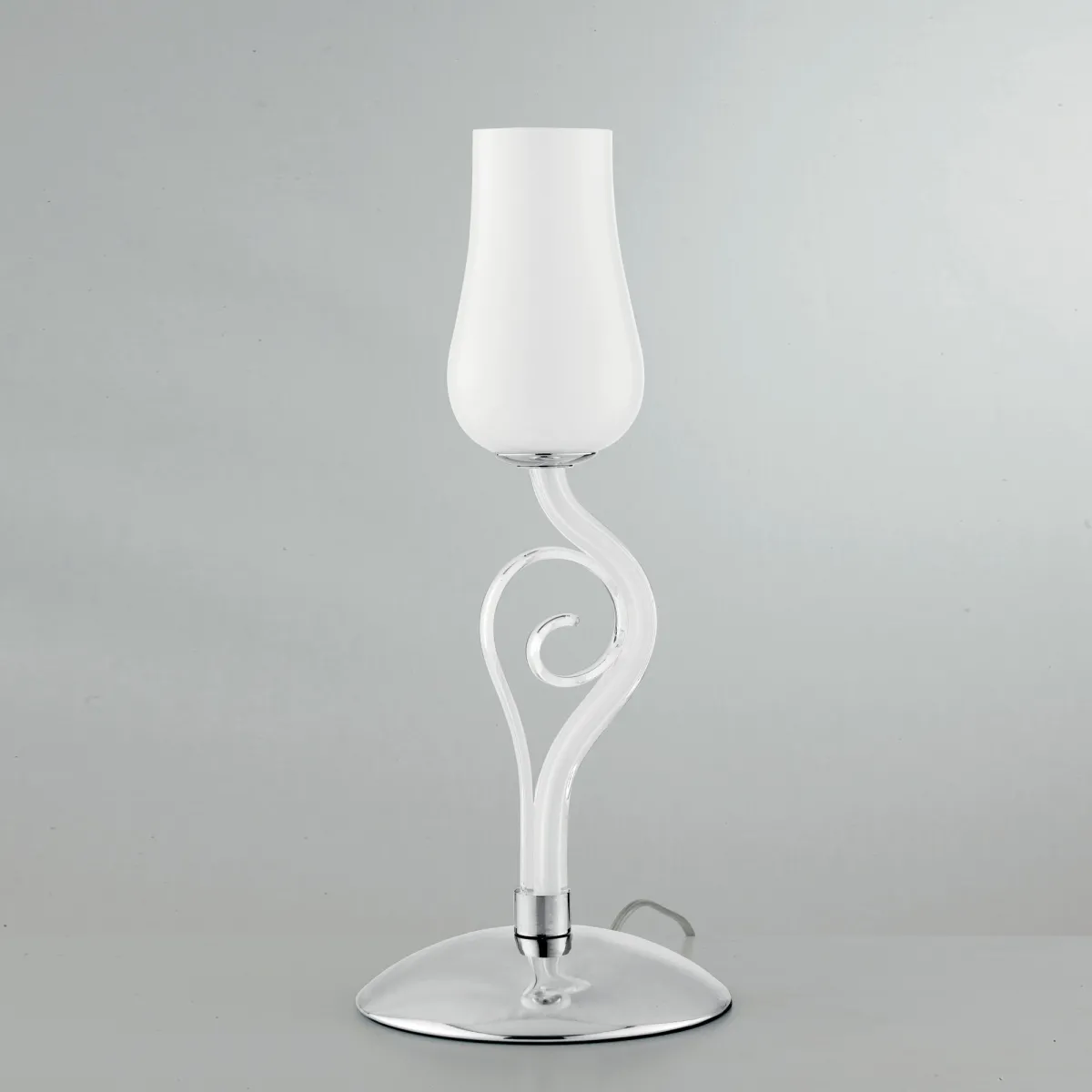 Lampe de table à motif floral blanc | Mondialshop