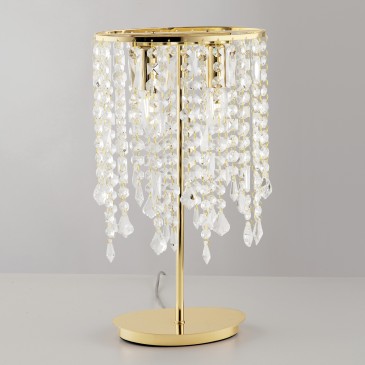 Tischleuchte aus K9-Kristall und Metall | Mondialshop