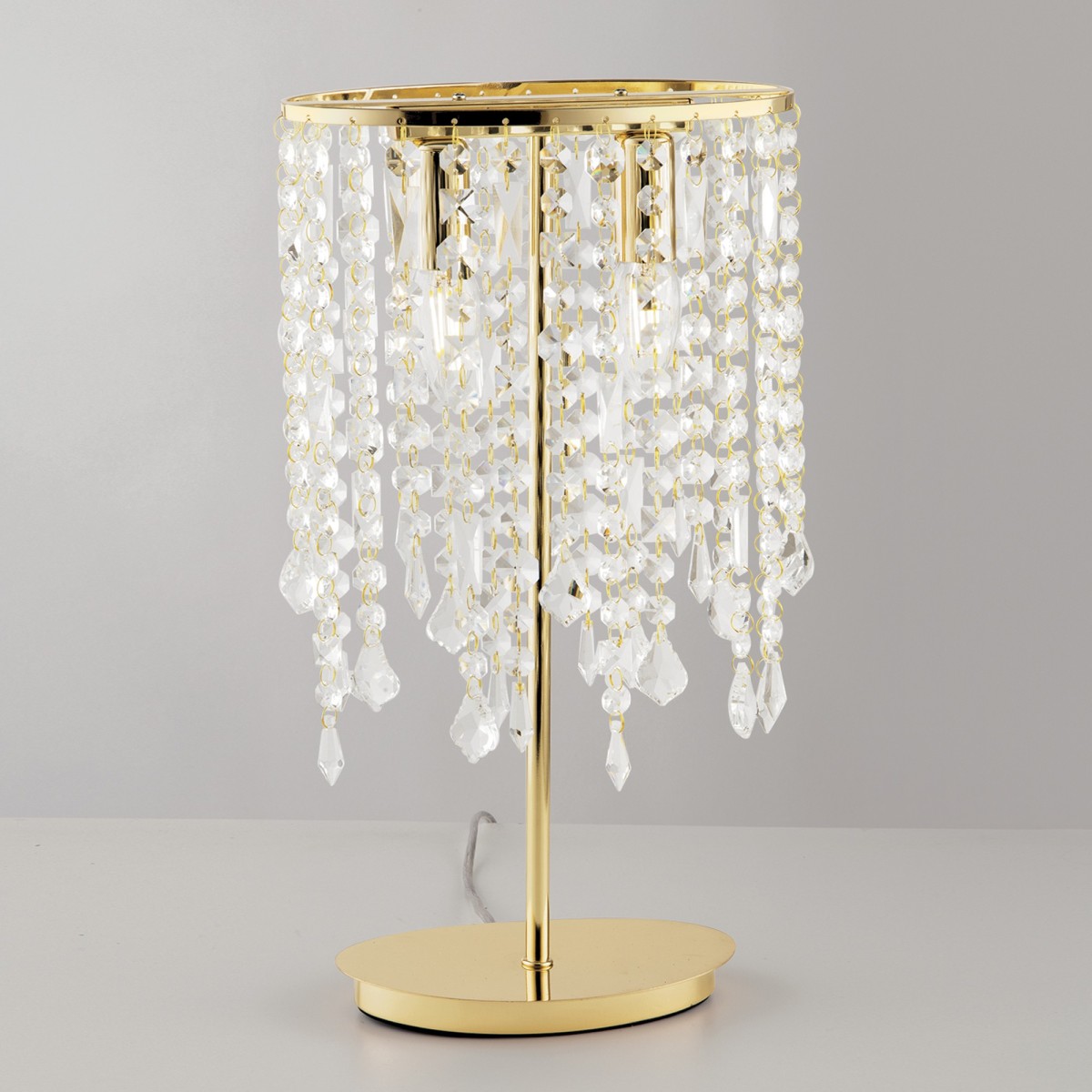 Tischleuchte aus K9-Kristall und Metall | Mondialshop