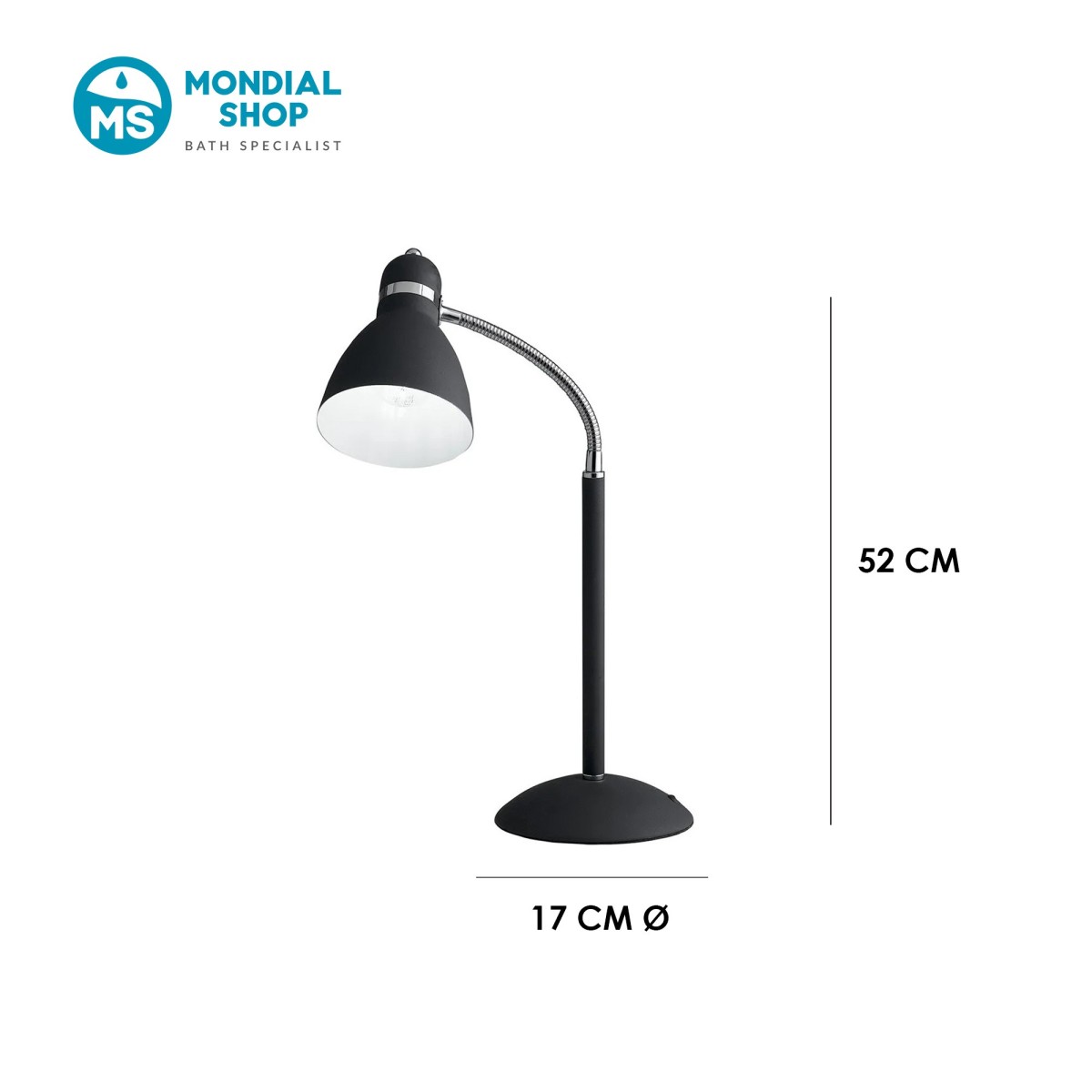 Lampe de bureau E27 réglable | Mondialshop