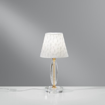Klassische Tischleuchte aus Kristall und Stoff | Mondialshop