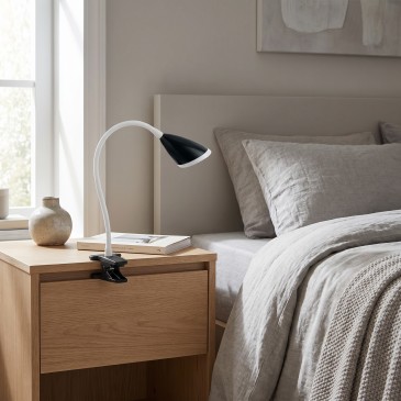 lampada moderna a pinza LED, disponibile in 3 varianti per agganciarsi con praticità