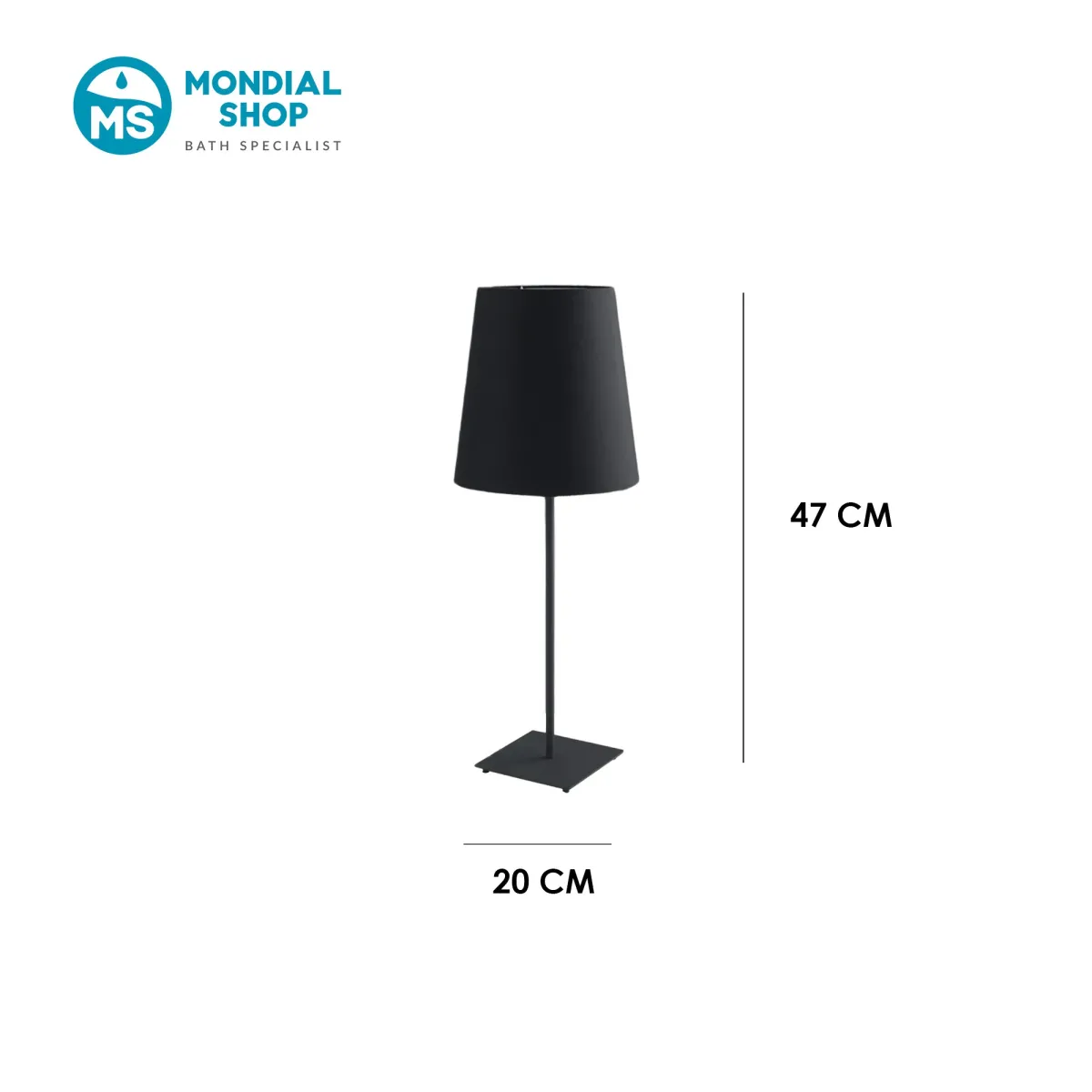 scheda tecnica lampada da tavolo grande ELVIS nera