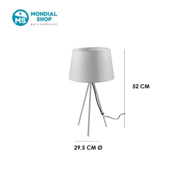 Lampe de table trépied E27 | Mondialshop