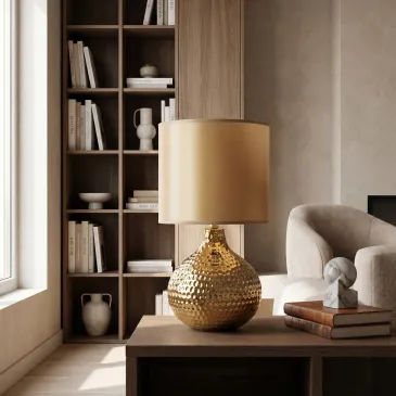 Lampenschirm aus Keramik, gold oder silber, E14 | Mondialshop