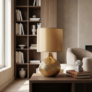 Lampenschirm aus Keramik, gold oder silber, E14 | Mondialshop