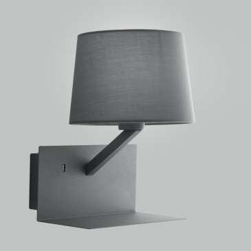Applique murale USB 2A, blanche ou grise, culot E27 | Mondialshop