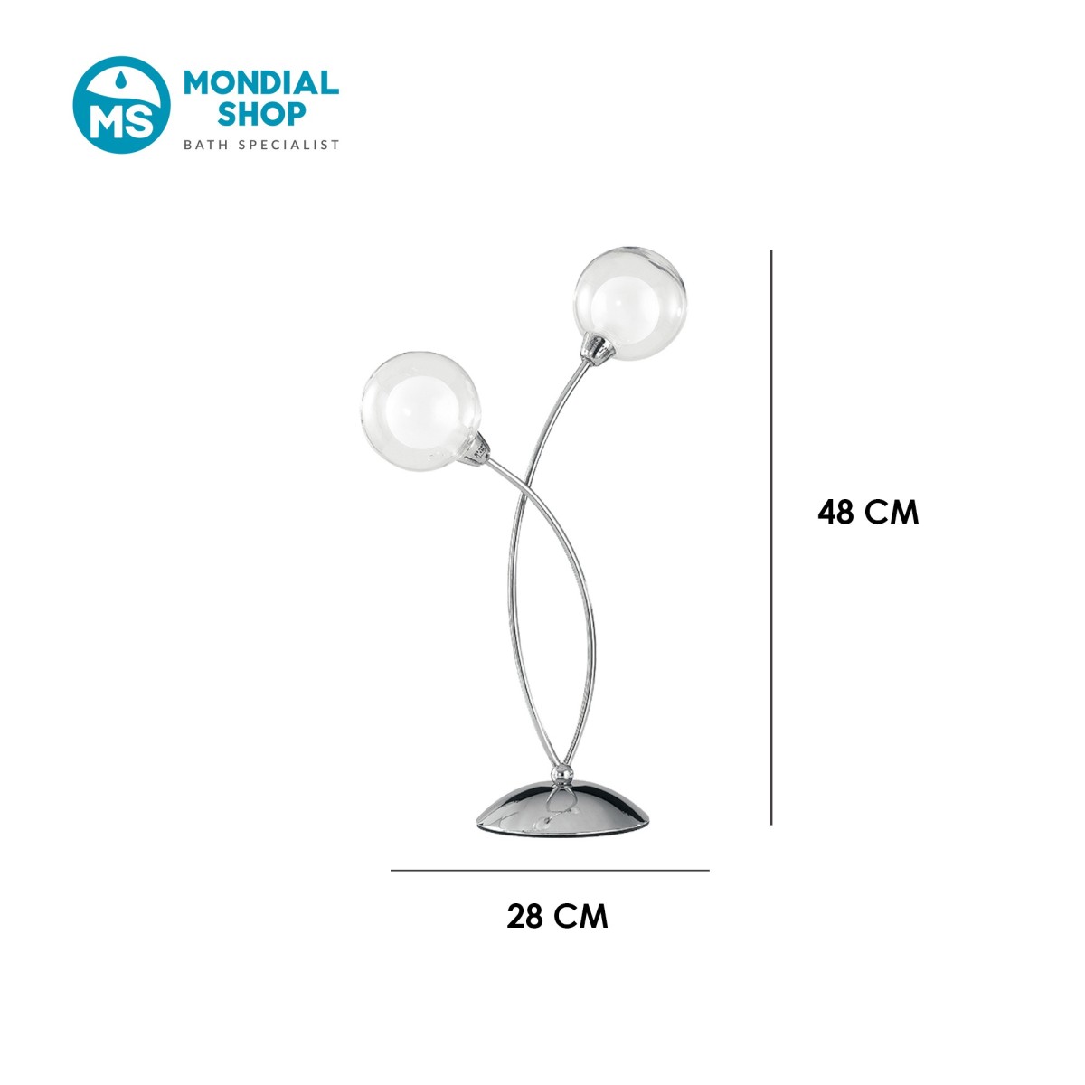 Tischleuchte aus Chrom, 2xG9 | Mondialshop