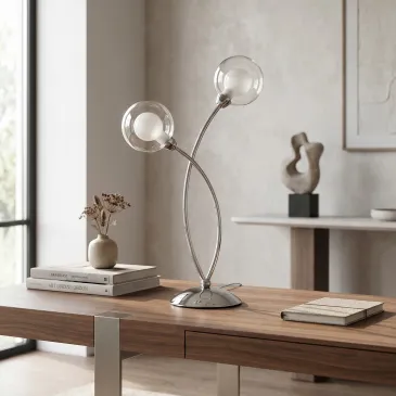 Tischleuchte aus Chrom, 2xG9 | Mondialshop