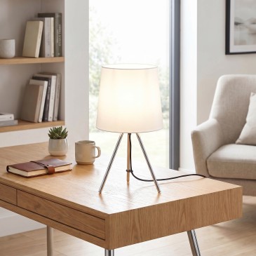 Lampe de table trépied en aluminium E14 | Mondialshop