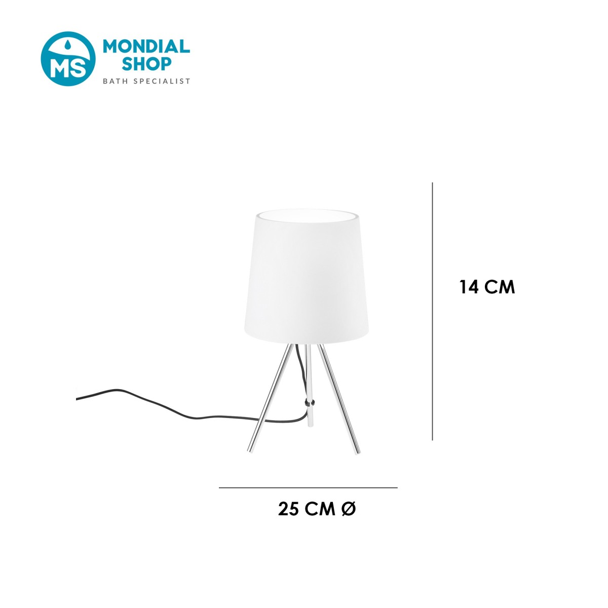 E14 Aluminium-Dreibeintischleuchte | Mondialshop
