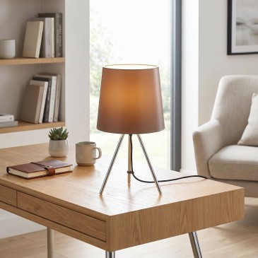 Lampe de table trépied en aluminium E14 | Mondialshop