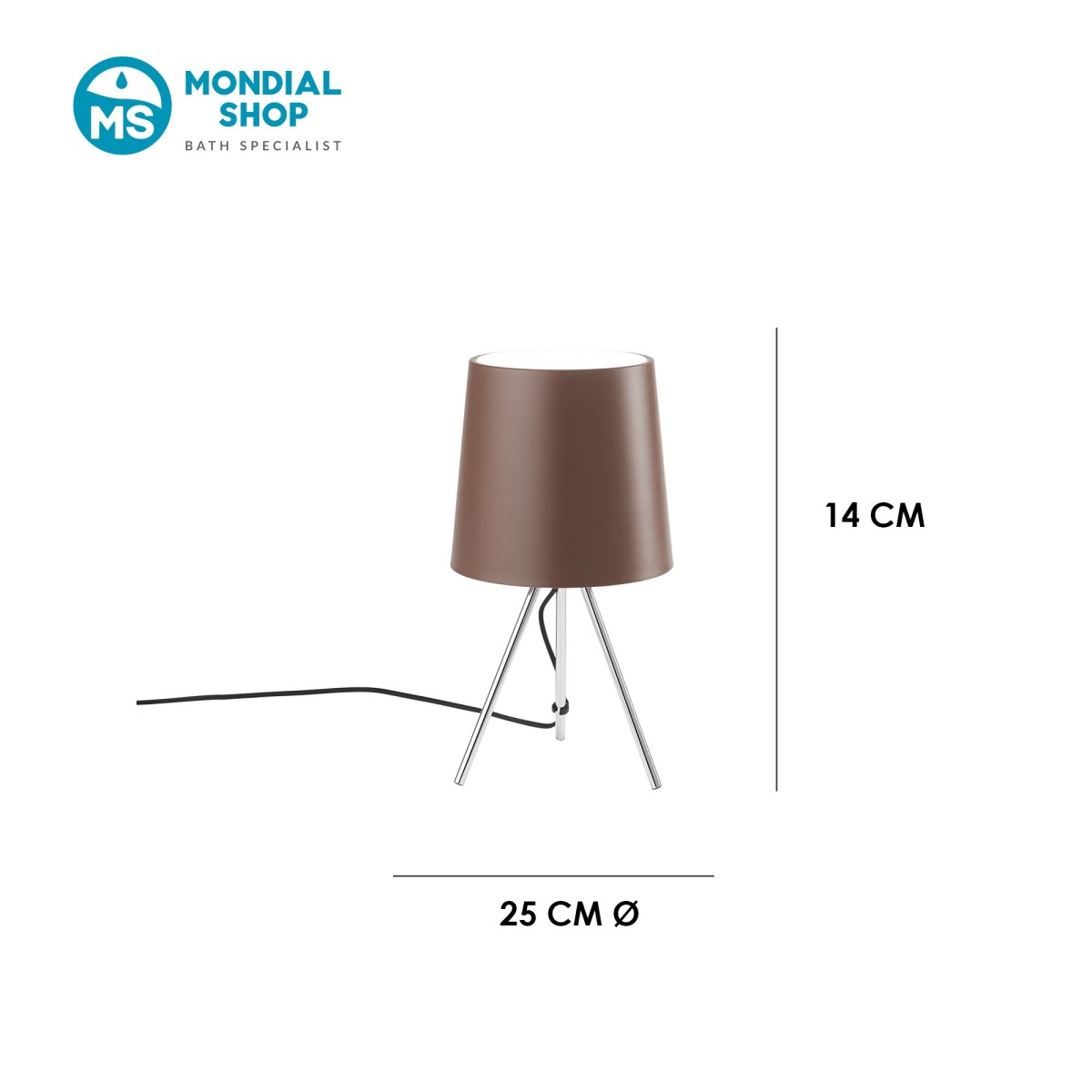 Lampe de table trépied en aluminium E14 | Mondialshop