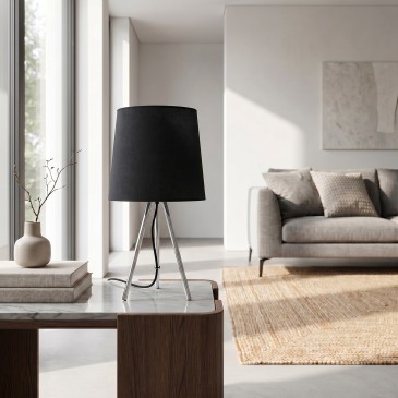 Lampe de table trépied en aluminium E14 | Mondialshop