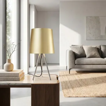 lampada moderna a treppiede disponibile in 4 varianti, perfetta per un arredamento hygge e contemporaneo
