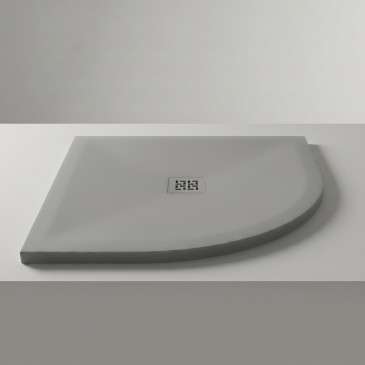 Piatto Doccia Semicircolare Grigio Chiaro effetto pietra cemento KRONOS