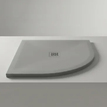 Piatto Doccia Semicircolare Grigio Chiaro effetto pietra cemento KRONOS