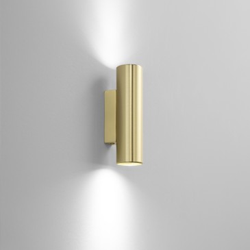 Wandleuchte, 18 x 7 x 5 cm, Weiß, Schwarz und Gold | Mondialshop