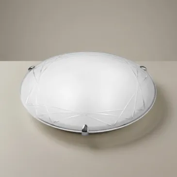 Plafonnier rond en verre à décor géométrique | Mondialshop