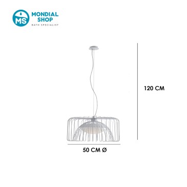 Scheda tecnica sospensione dal design a gabbia in metallo COUGAR bianca