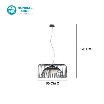 Scheda tecnica sospensione dal design a gabbia in metallo COUGAR nero