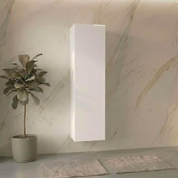 Colonne de salle de bain suspendue de 140 cm de haut, disponible en plusieurs couleurs.