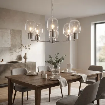 Lampada a Sospensione Moderna Grande Oro o Argento 6XE27