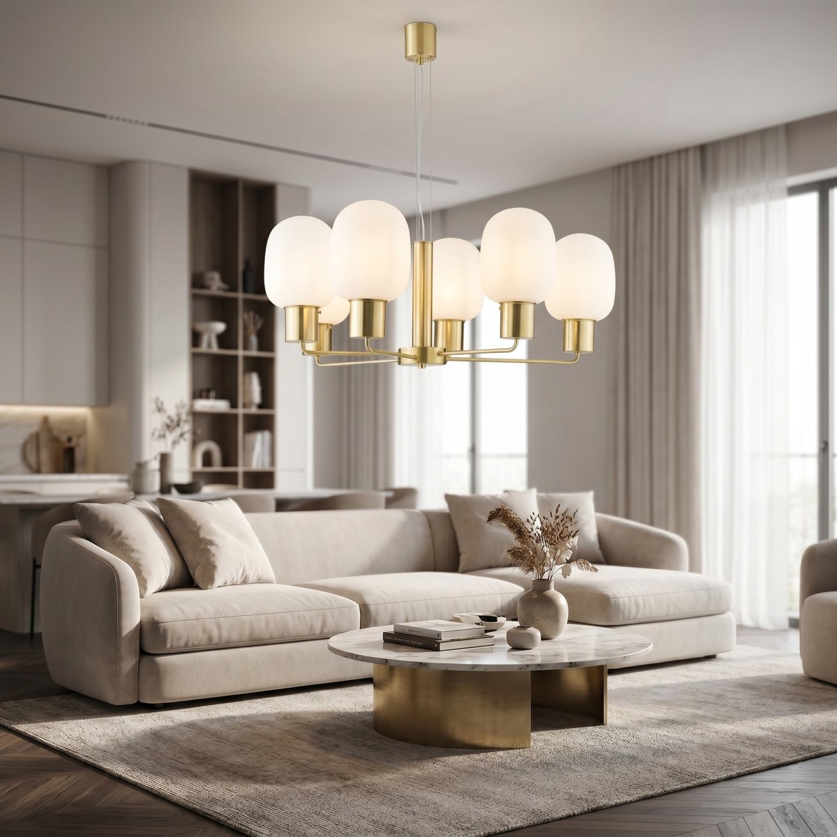 lampadario moderno grande 6x E27, ideale per sovrastare...