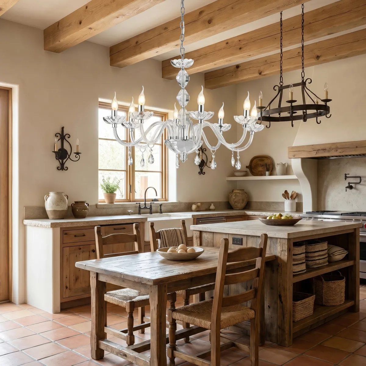 lampadario in cristallo a 8 luci E14, disponibile in...
