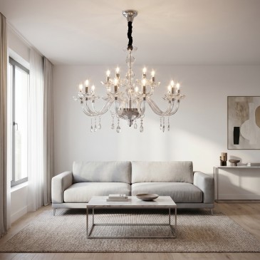 5-armiger Kristalllüster in Gold oder Chrom, E14 | Mondialshop