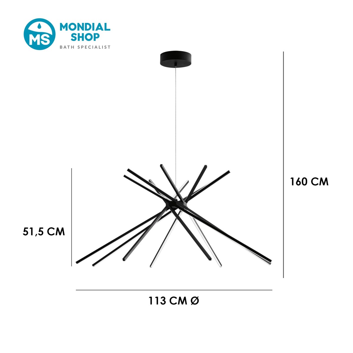 Scheda tecnica lampada moderna SHANGHAI nera