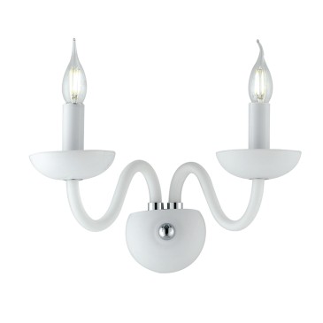 Applique Moderna a Candelabro 2xE14 Bianca Nera | Mondialshop