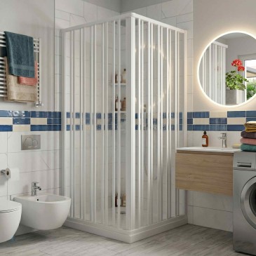 Cabine de douche double face en PVC h185