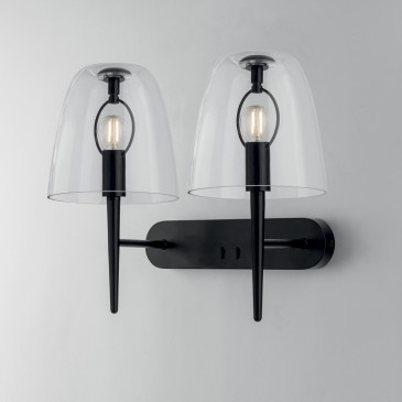 2xE14 Wandleuchte, weiß oder transparent | Mondialshop