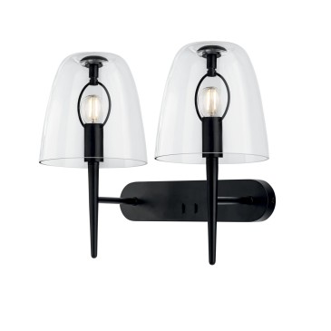 2xE14 Wandleuchte, weiß oder transparent | Mondialshop