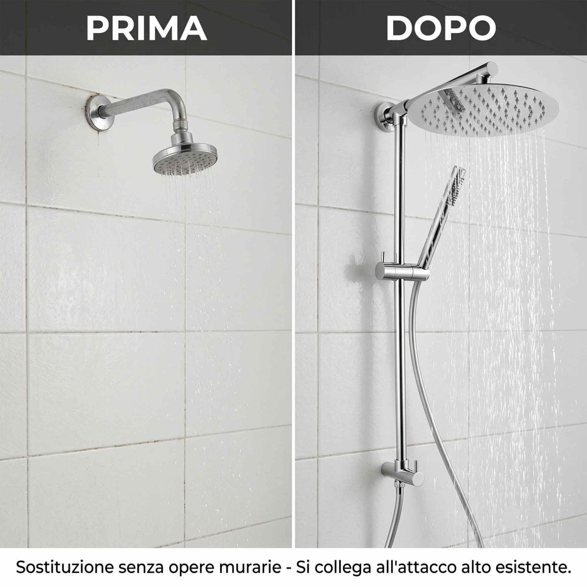 Colonna Doccia per Presa Acqua Alta Senza Opere murarie