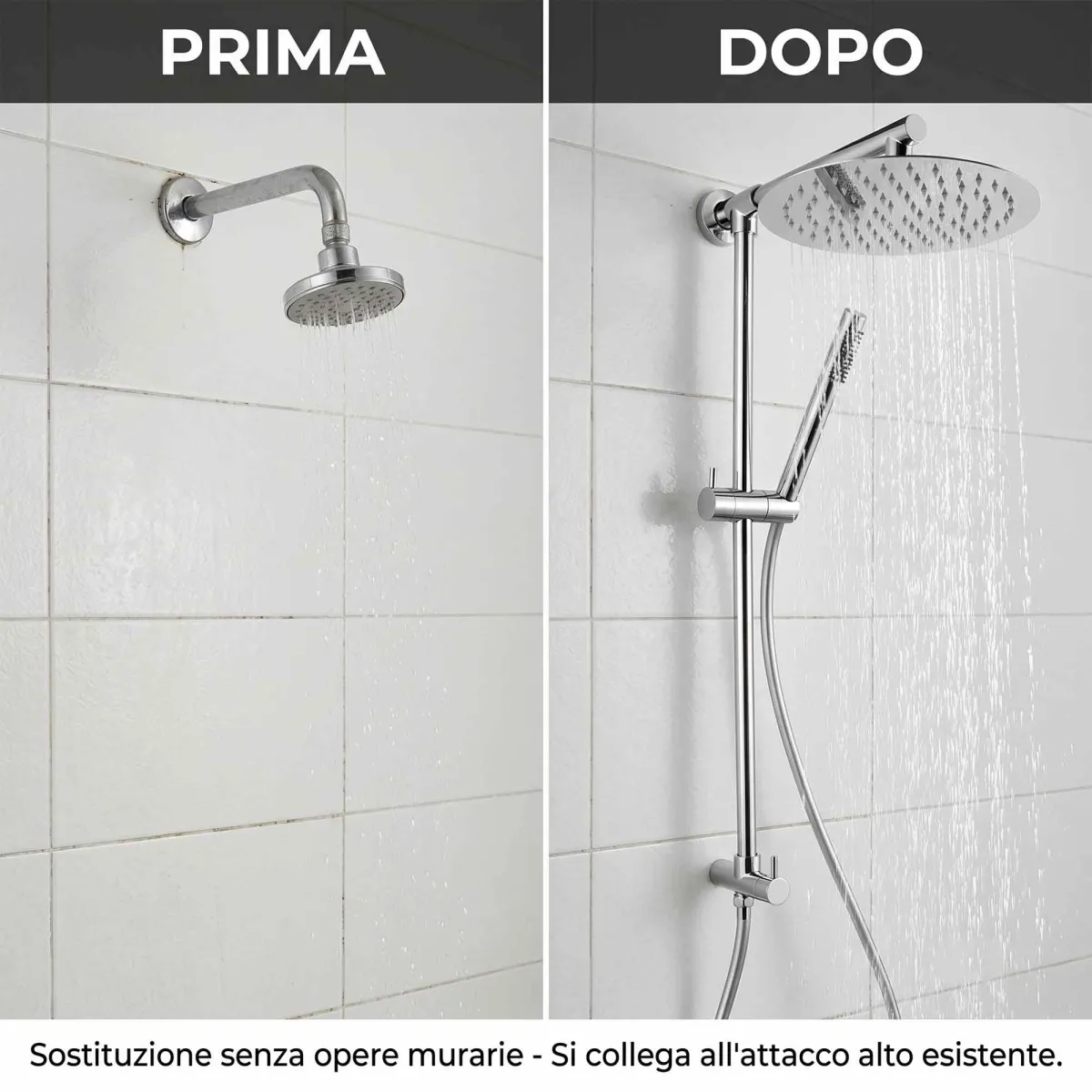 Colonne de douche pour arrivée d'eau haute sans travaux...