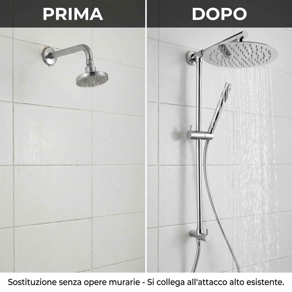Colonne de douche pour arrivée d'eau haute sans travaux...