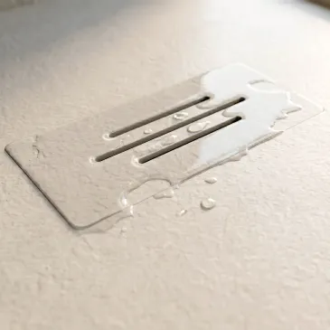Receveur de douche en résine blanche avec trou latéral MAKA