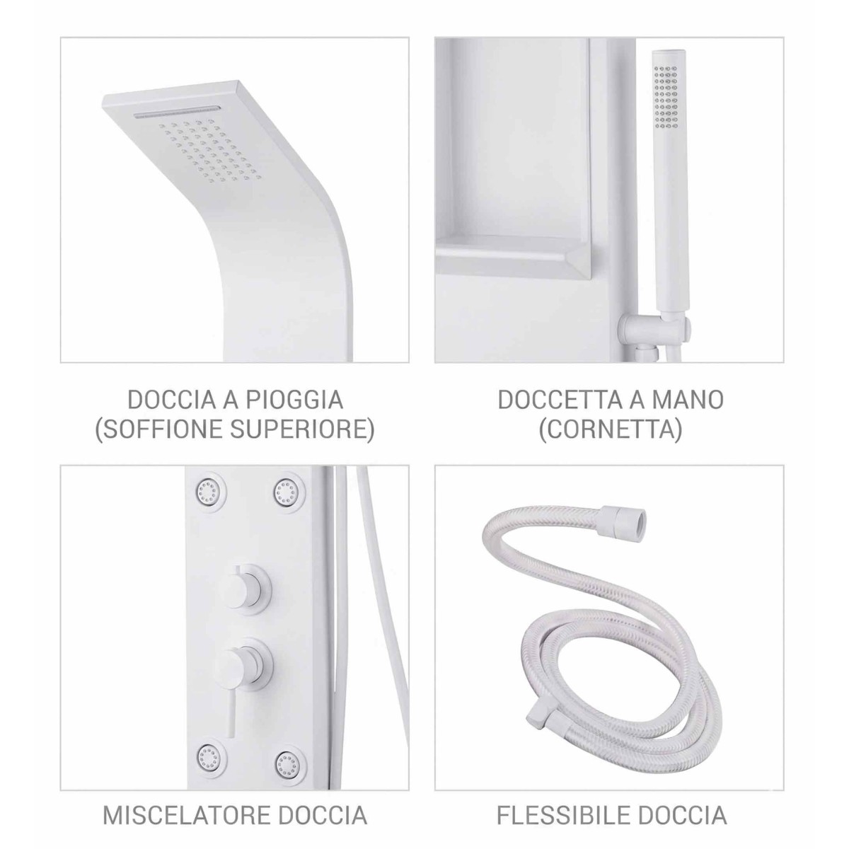 Kopie von Colonna doccia nera in acciaio spazzolato con...
